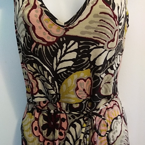 Loft sleeveless v neck abstract  floral print maxi dress. Size Petite Small. - Picture 3 of 6